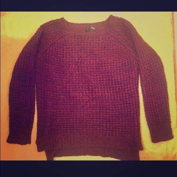 Ultra Flirt Sweaters - OVERSIZED BURGUNDY KNIT SWEATER